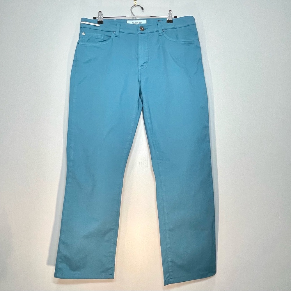 TALERIA ZED Men's Casual Straight Leg Teal Blue 5-Pocket Pants Size 36 x 27.5
